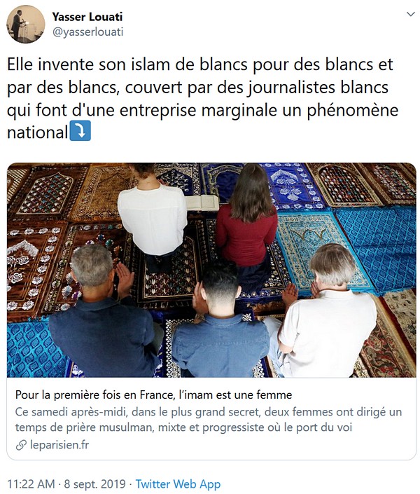 Yasser Louati, militant raciste, s'exprime contre l'id&eacute;e d'une mosqu&eacute;e mixte